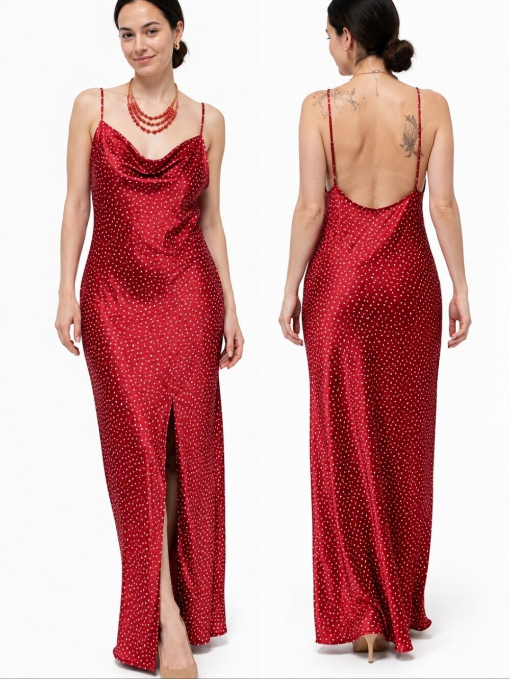 Paper Heart Red Polk A Dot Slip Dress – Size M